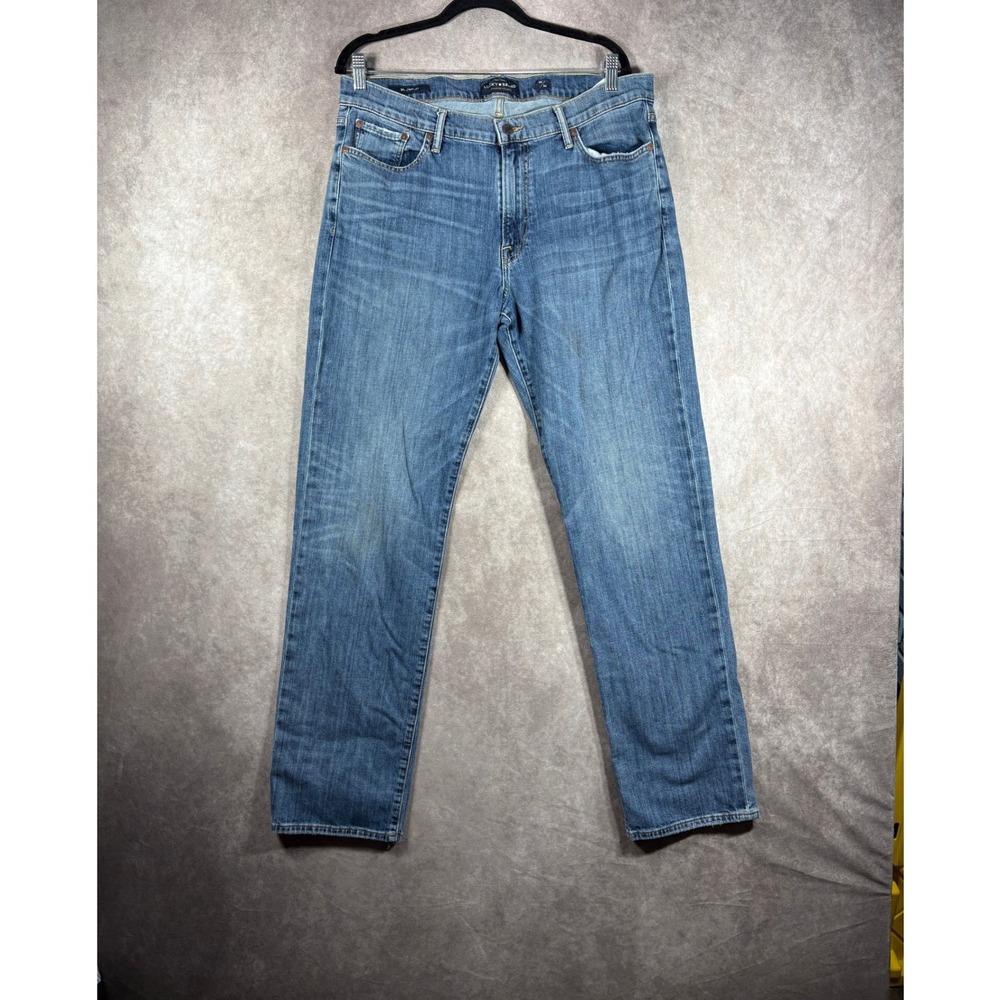 Lucky Brand Jeans Men 36x34 Blue 363 Straight Leg Denim Medium Wash Faded Casual